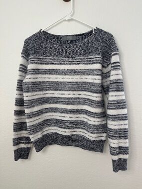 Berkeley Jensen Striped Crewneck Sweater in Black & White